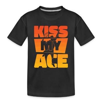 Joueur de tennis Raquette de tennis Balle de tennis - T-shirt bio Premium Enfant - noir - Devant