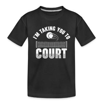 Joueur de tennis Raquette de tennis Balle de tennis - T-shirt bio Premium Enfant - noir - Devant