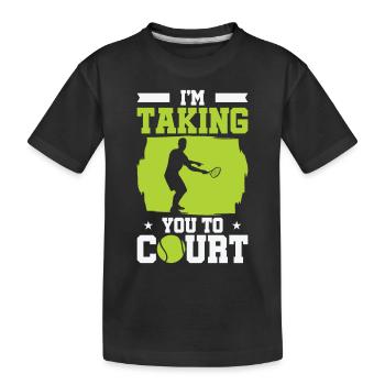 Joueur de tennis Raquette de tennis Balle de tennis - T-shirt bio Premium Enfant - noir - Devant