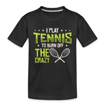 Joueur de tennis Raquette de tennis Balle de tennis - T-shirt bio Premium Enfant - noir - Devant