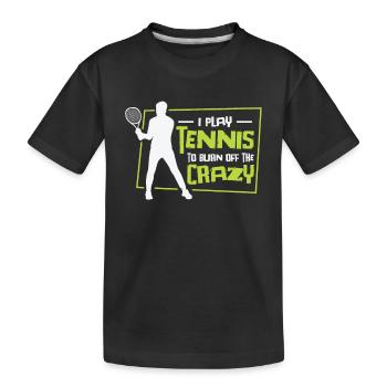 Joueur de tennis Raquette de tennis Balle de tennis - T-shirt bio Premium Enfant - noir - Devant