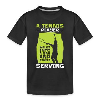 Joueur de tennis Raquette de tennis Balle de tennis - T-shirt bio Premium Enfant - noir - Devant