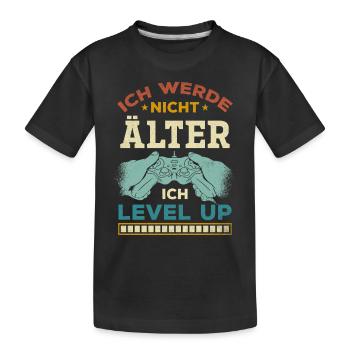 Ich werde nicht älter Ich Level Up Gaming Gamer - Kinder Premium Bio T-Shirt - Schwarz - Vorne