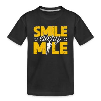 Lächeln jede Meile Lustig Laufen Liebhaber Läufer - Kinder Premium Bio T-Shirt - Schwarz - Vorne