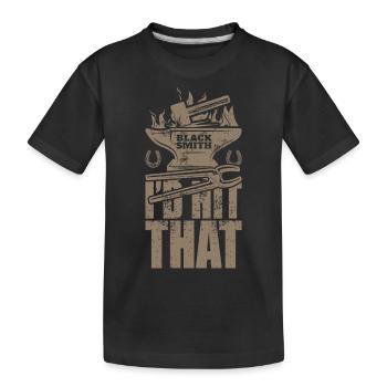 J’aurais frappé ce drôle de forgeron métallurgiste - T-shirt bio Premium Enfant - noir - Devant