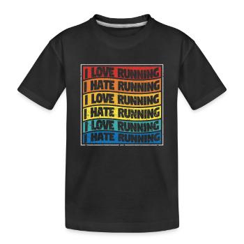 J’adore courir détester les coureurs amateurs de course - T-shirt bio Premium Enfant - noir - Devant