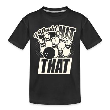 Je frapperais ce drôle de bowling retro bowler - T-shirt bio Premium Enfant - noir - Devant