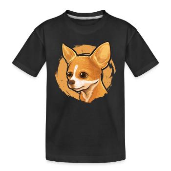 Vierbeiner Wauwau Rüde Hundebesitzer Chihuahua - Kinder Premium Bio T-Shirt - Schwarz - Vorne