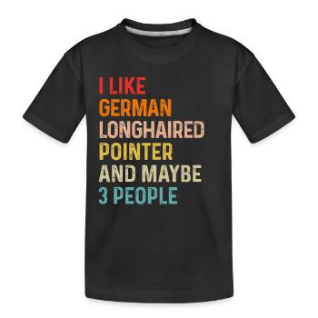 J’aime le pointeur allemand à poil long et peut-être 3 - T-shirt bio Premium Enfant - noir - Devant
