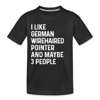J’aime le pointeur allemand à poil métallique et peut-être 3 - T-shirt bio Premium Enfant - noir - Devant