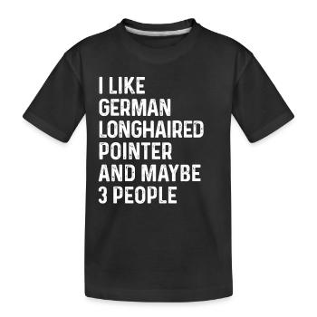 J’aime le pointeur allemand à poil long et peut-être 3 - T-shirt bio Premium Enfant - noir - Devant