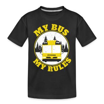 Mon bus Mes règles Chauffeurs d’autobus scolaires Transport étudiant - T-shirt bio Premium Enfant - noir - Devant