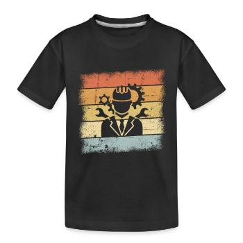 Engineer - Kids' Premium Organic T-Shirt - black - Front