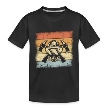 Feuerwehr Geschenke - Kinder Premium Bio T-Shirt - Schwarz - Vorne