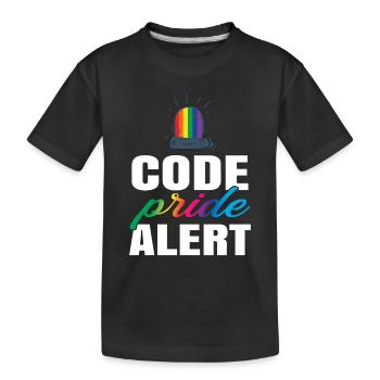 Code Pride Alert Bisexual Lesbian Love Asexual Tra - Kinder Premium Bio T-Shirt - Schwarz - Vorne