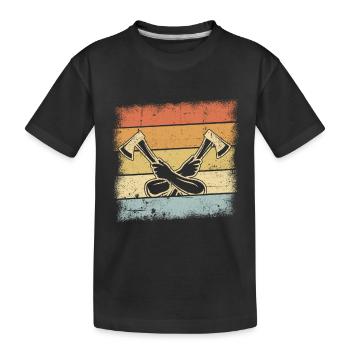 Holzfäller Geschenke - Kinder Premium Bio T-Shirt - Schwarz - Vorne