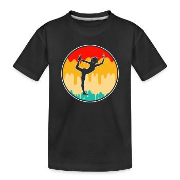 Yoga Meditation Retro - Kids' Premium Organic T-Shirt - black - Front