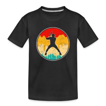 Baseball Retro Logo - Kids' Premium Organic T-Shirt - black - Front