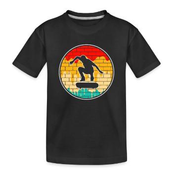 Skating Retro - Kinder Premium Bio T-Shirt - Schwarz - Vorne