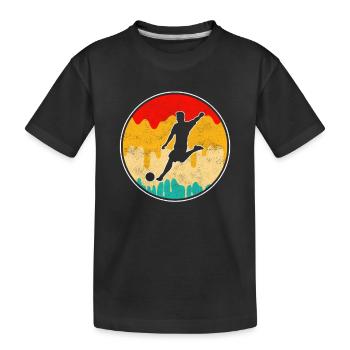 Football Footballer Retro - Kids' Premium Organic T-Shirt - black - Front