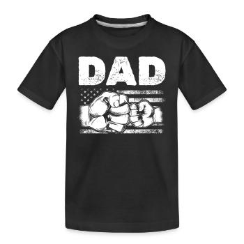 Patriotic Dad US Flag Dad & Son Fist Bump 4th Of - Kinder Premium Bio T-Shirt - Schwarz - Vorne