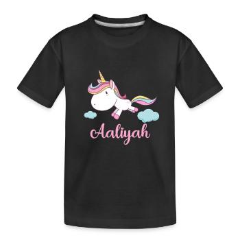 AALIYAH Rose Licorne Nouveauté - T-shirt bio Premium Enfant - noir - Devant