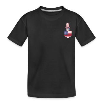 Licorne patriotique Drapeau américain Licorne Poche 4ème de - T-shirt bio Premium Enfant - noir - Devant