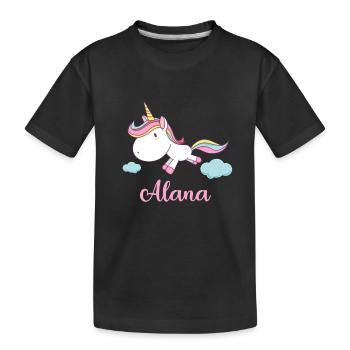 ALANA Pink Unicorn Nouveauté - T-shirt bio Premium Enfant - noir - Devant
