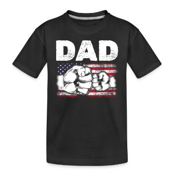 US Flag Dad & Son Fist Bump Patriotic Dad 4th Of - Kinder Premium Bio T-Shirt - Schwarz - Vorne