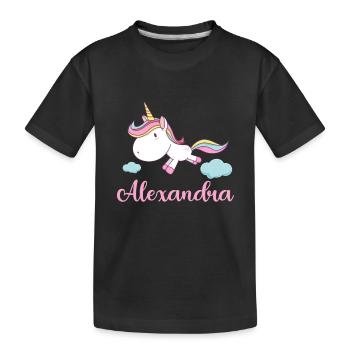 ALEXANDRA Rose Licorne Nouveauté - T-shirt bio Premium Enfant - noir - Devant