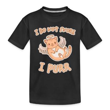 Purring Snoring Sleep Saying Cats Gift - Kids' Premium Organic T-Shirt - black - Front