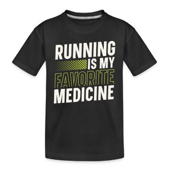 La course à pied est mon médicament préféré - T-shirt bio Premium Enfant - noir - Devant