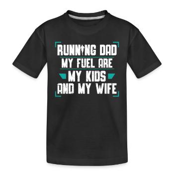 Mon carburant, ce sont mes enfants - T-shirt bio Premium Enfant - noir - Devant