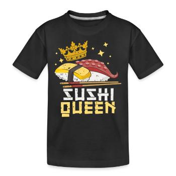 Sushi Queen Sushi-liebhaber Japan Japanisches - Kinder Premium Bio T-Shirt - Schwarz - Vorne