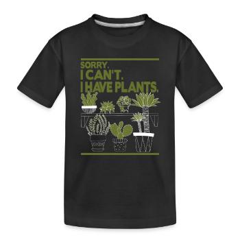 Désolé je ne peux pas avoir des plantes - T-shirt bio Premium Enfant - noir - Devant