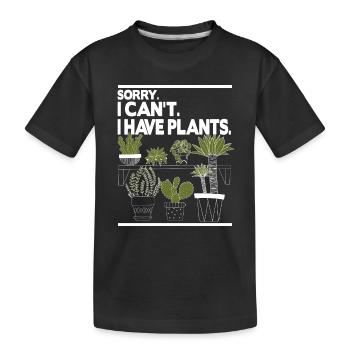 Désolé je ne peux pas avoir des plantes - T-shirt bio Premium Enfant - noir - Devant