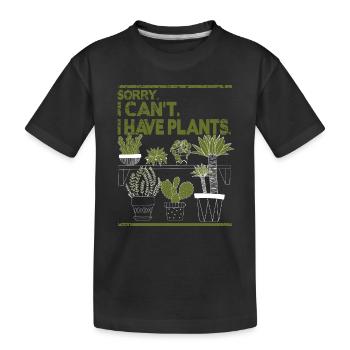 Désolé je ne peux pas avoir des plantes - T-shirt bio Premium Enfant - noir - Devant