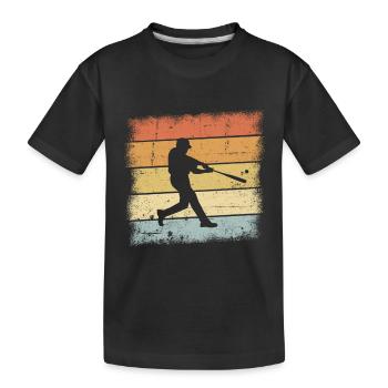 Baseball Sunset - Kids' Premium Organic T-Shirt - black - Front