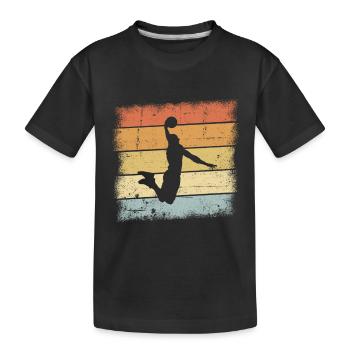 Basketball Sunset - Kinder Premium Bio T-Shirt - Schwarz - Vorne