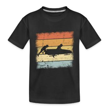 Bob Sled Sunset - Kids' Premium Organic T-Shirt - black - Front