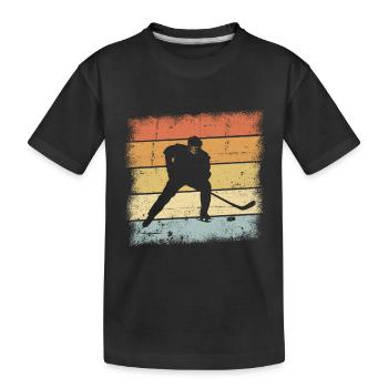 Eishockey Sunset - Kinder Premium Bio T-Shirt - Schwarz - Vorne
