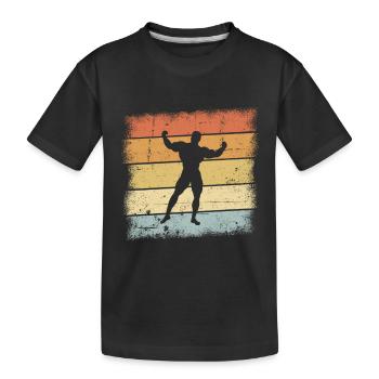 Bodybuilder Sunset - Kinder Premium Bio T-Shirt - Schwarz - Vorne