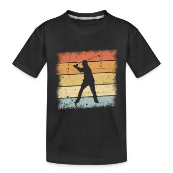 Golf Sunset - Kinder Premium Bio T-Shirt - Schwarz - Vorne
