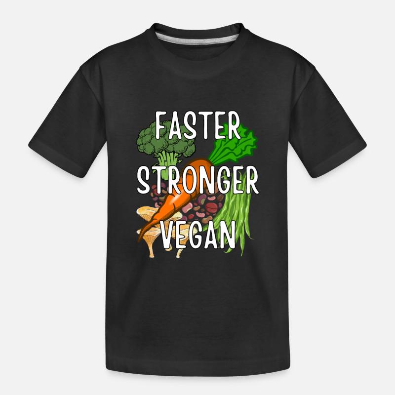 Plus rapide Stronger Vegan - T-shirt bio Premium Enfant - noir