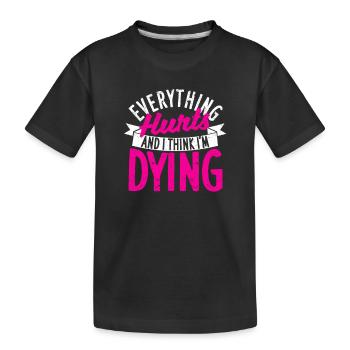 Drôle de jogging jogging tout me fait mal et moi - T-shirt bio Premium Enfant - noir - Devant