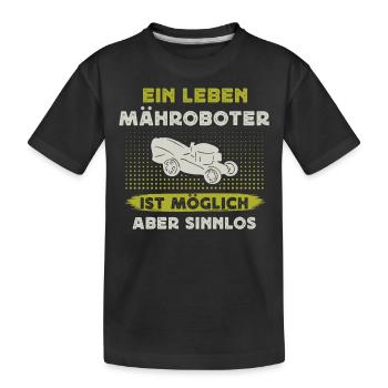 Mähroboter fan, Rasen Mähen - Kinder Premium Bio T-Shirt - Schwarz - Vorne