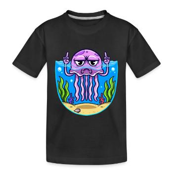 Méduse méduse du majeur Méduse - T-shirt bio Premium Enfant - noir - Devant
