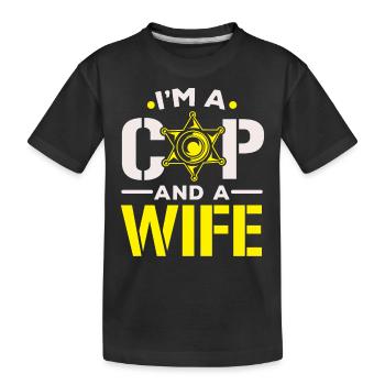 Je suis un policier et une épouse Police Poli - T-shirt bio Premium Enfant - noir - Devant