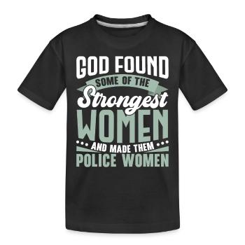 Je suis un policier et une épouse Police Poli - T-shirt bio Premium Enfant - noir - Devant