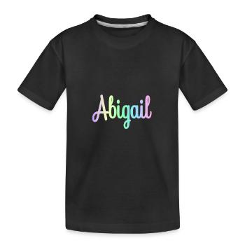 ABIGAIL Rainbow Minimalist Cursive - Kids' Premium Organic T-Shirt - black - Front